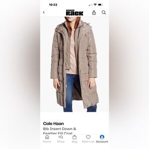 Cole Haan Quilted Puffer Coat in Taupe